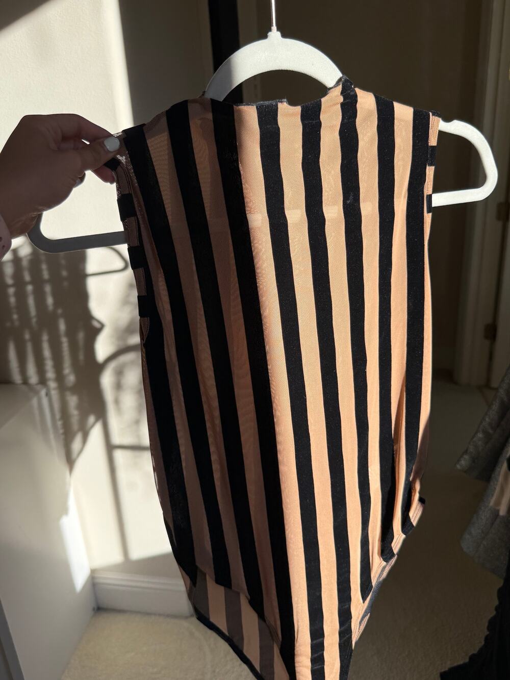 Striped body suit